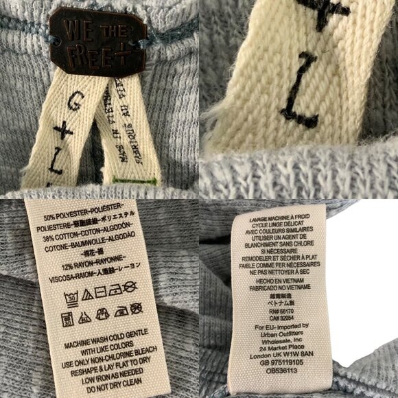 Free People We The Free Long Sleeve Turtle Top L Gray Split Back Turtleneck - Picture 4 of 12